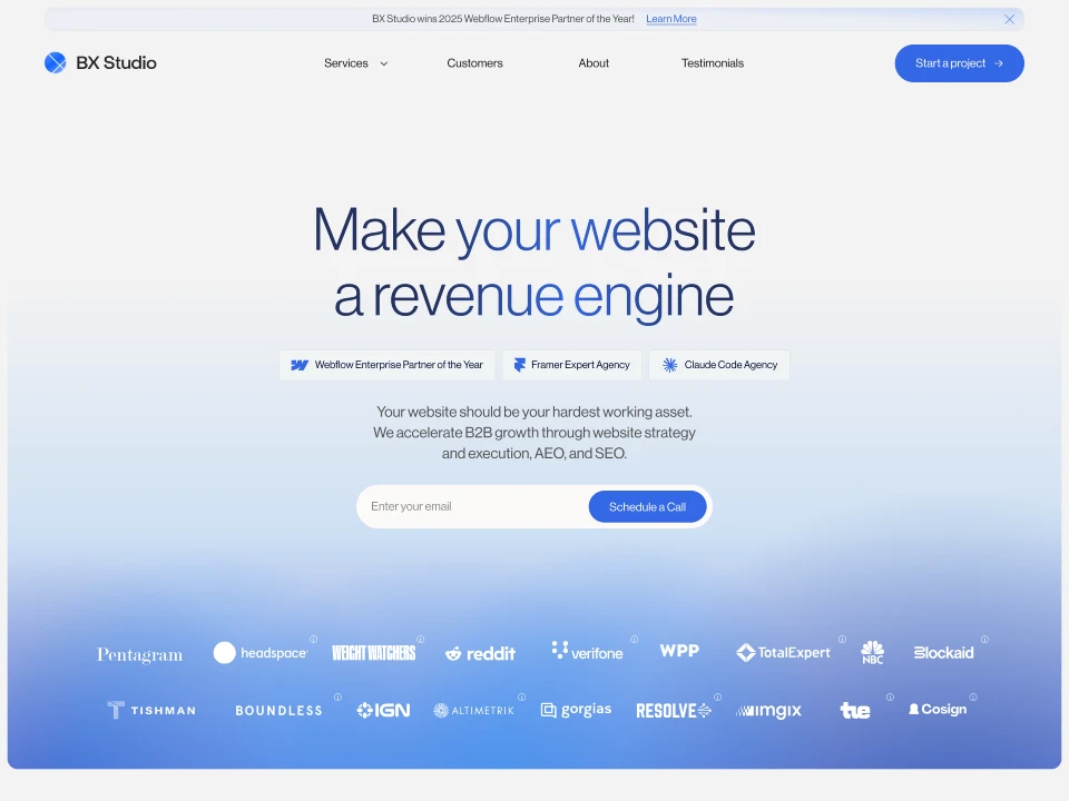 Webflow AEO/GEO Agency - BX Studio