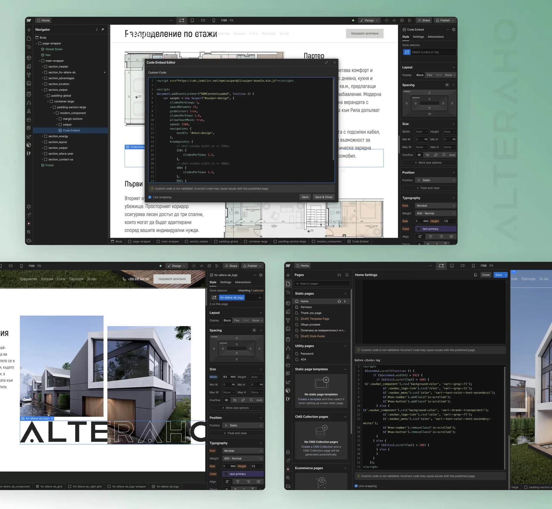 Altera Sapareva Banya Webflow Development Screenshots Mockup