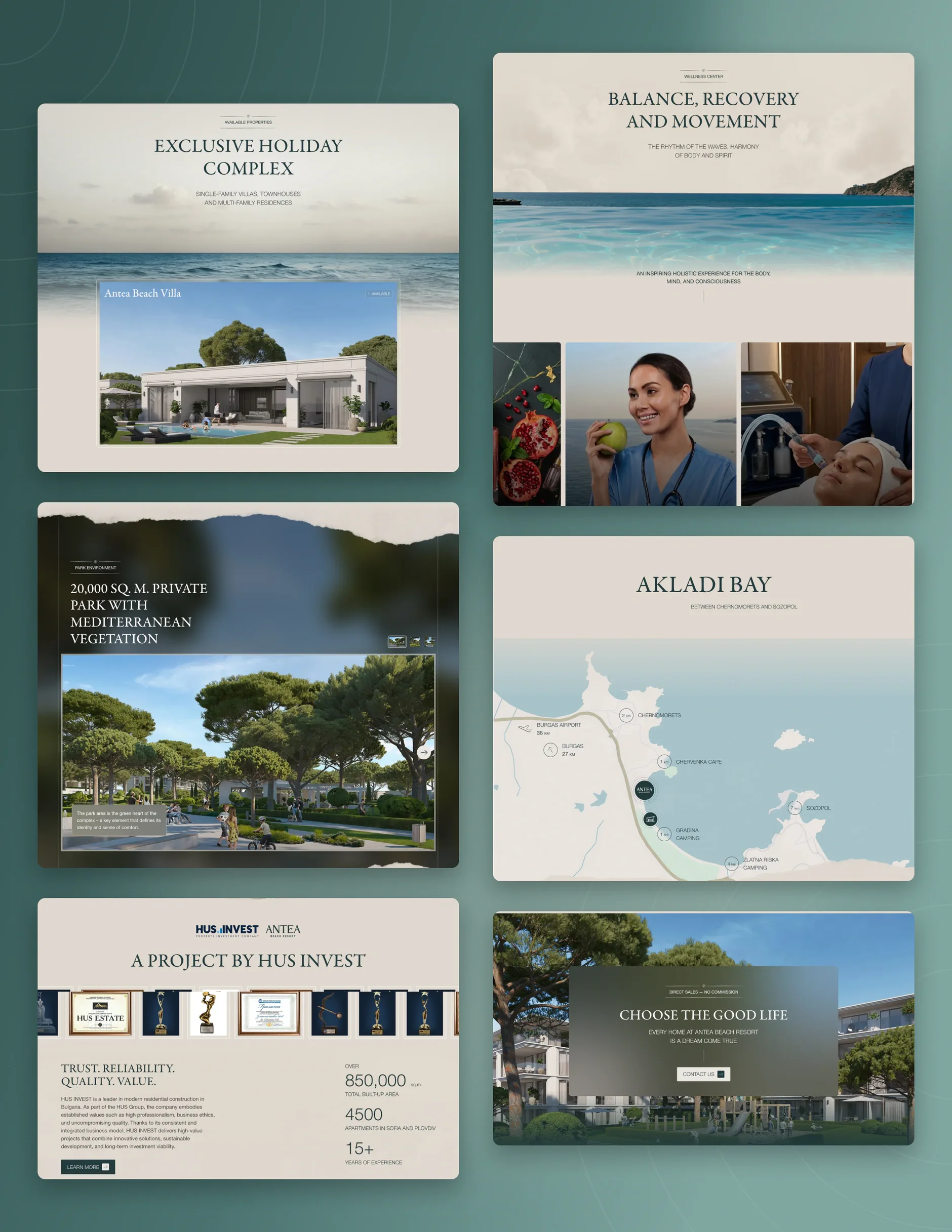 Antea Beach Resort website: resort Master Plan, property pages and available properties