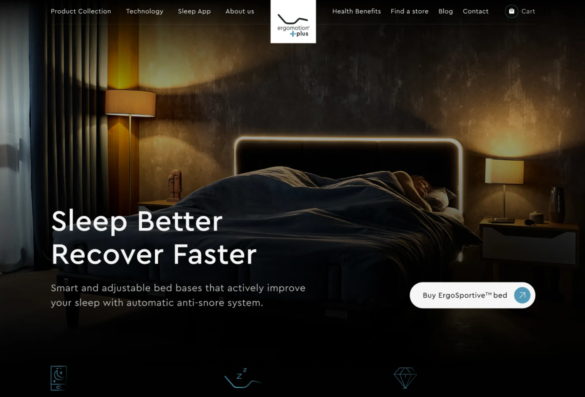 The Ergomotion Plus website after the redesign