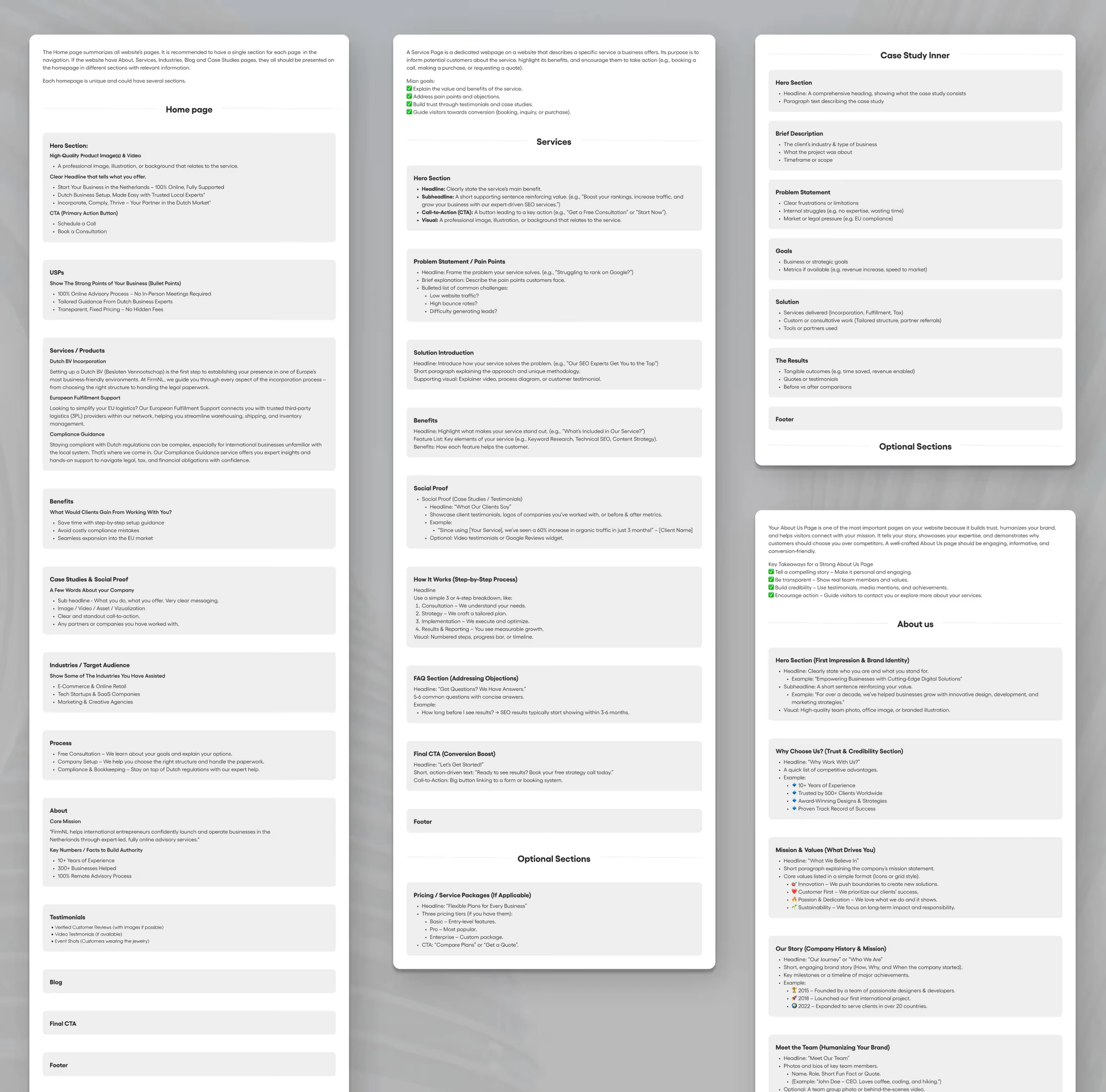 FirmNL UX: Wireframes