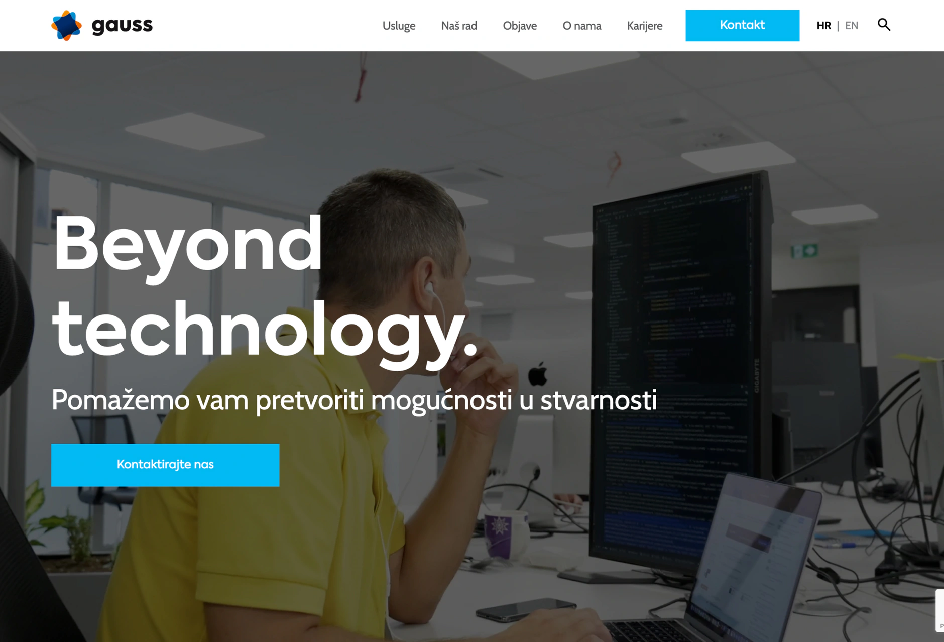 The Gauss website before the redesign