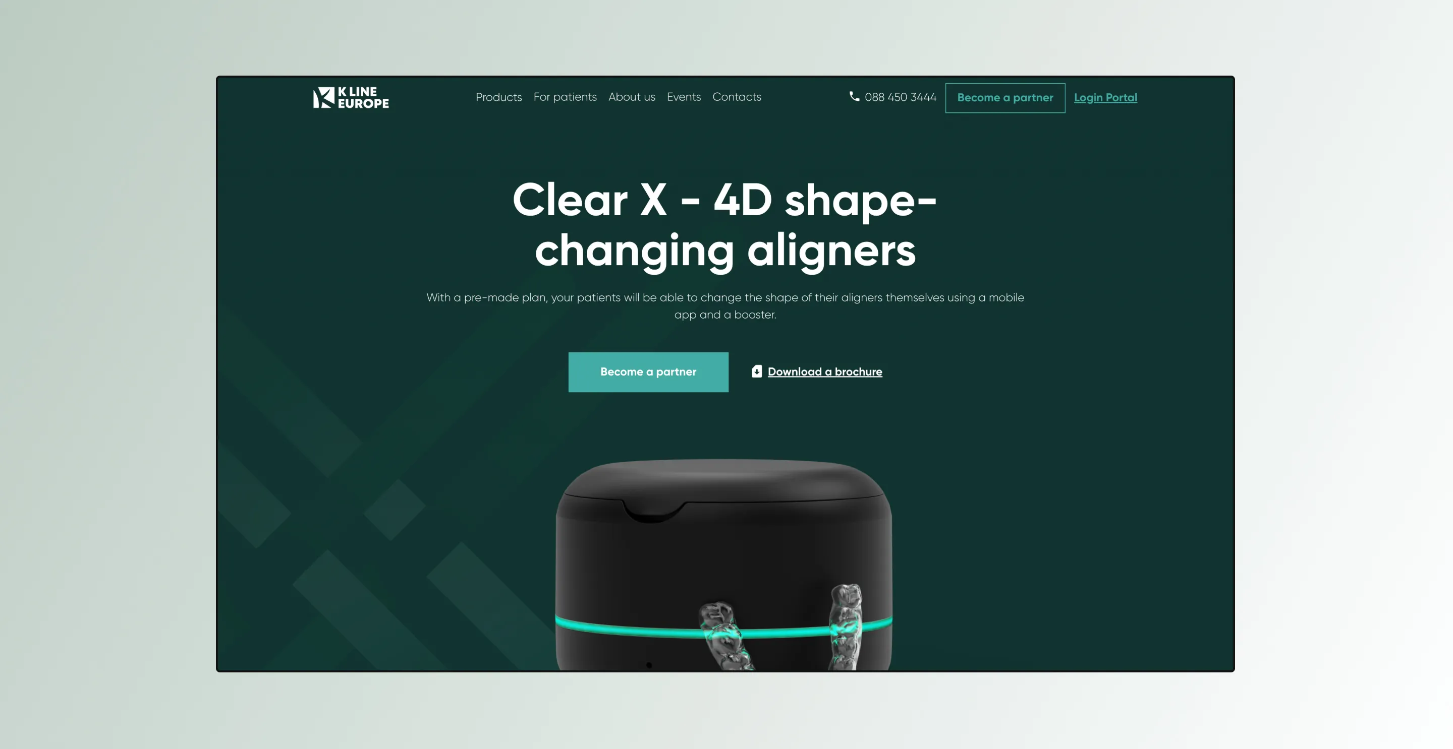 The K Line website, 4D clear aligners for dental practices, built on Webflow