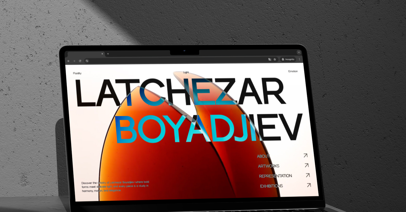 The Latchezar Boyadjiev website on a laptop