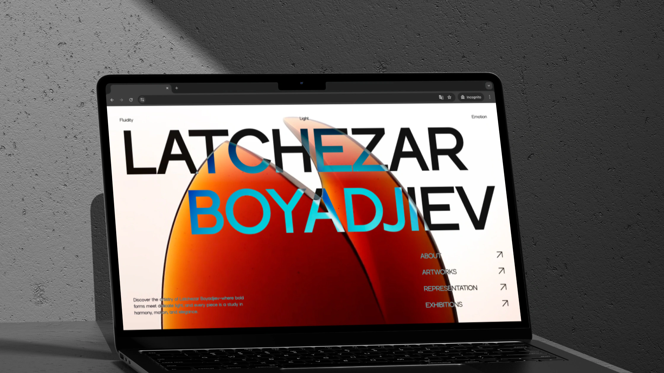 The Latchezar Boyadjiev website on a laptop