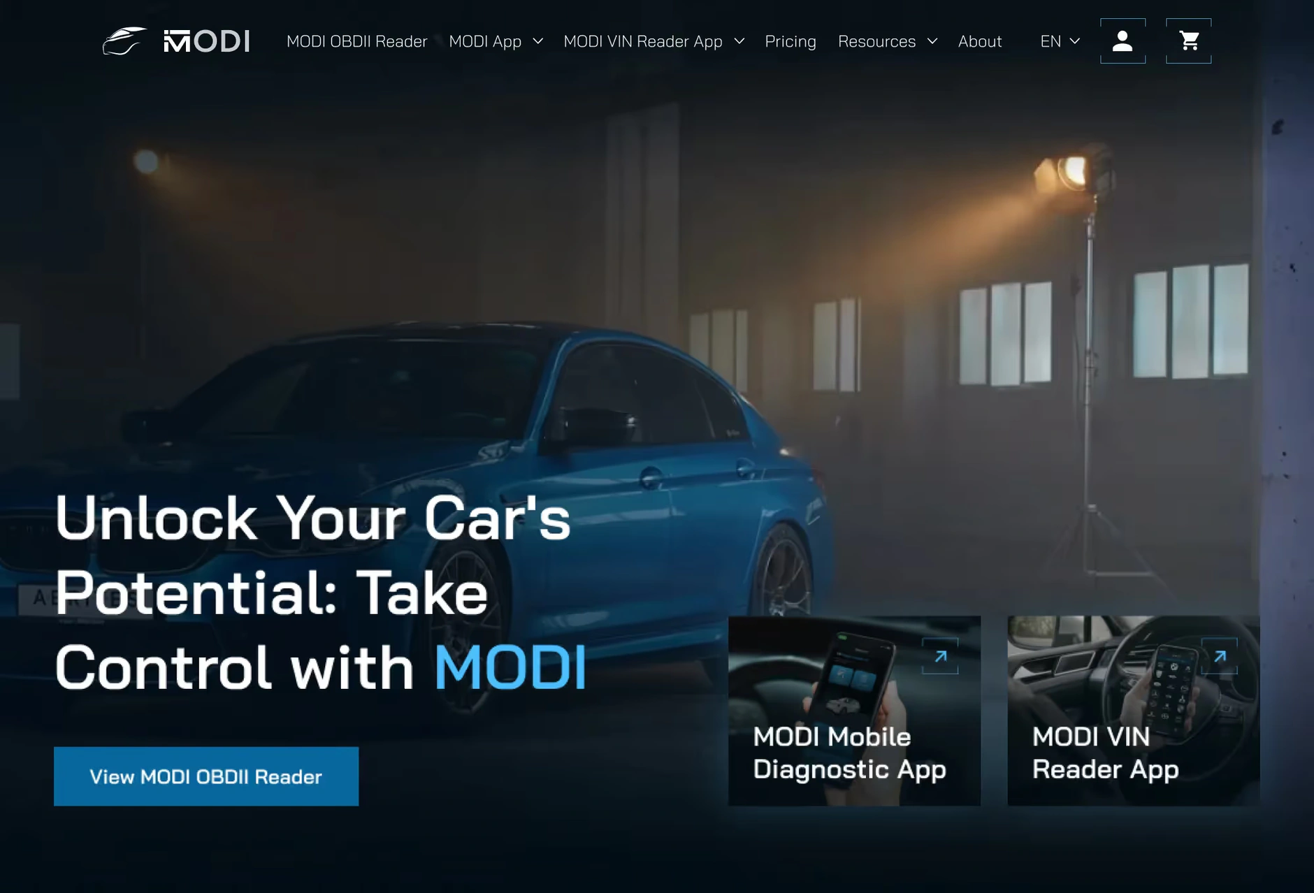 The Modi website after the redesign