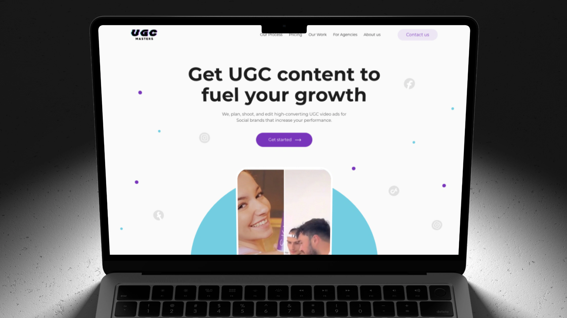 The UGC Masters website on a laptop