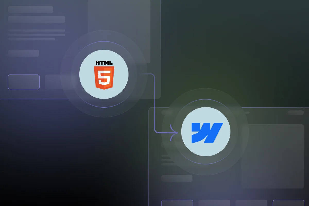 HTML to Webflow migration: HTML logo transitioning to the Webflow logo