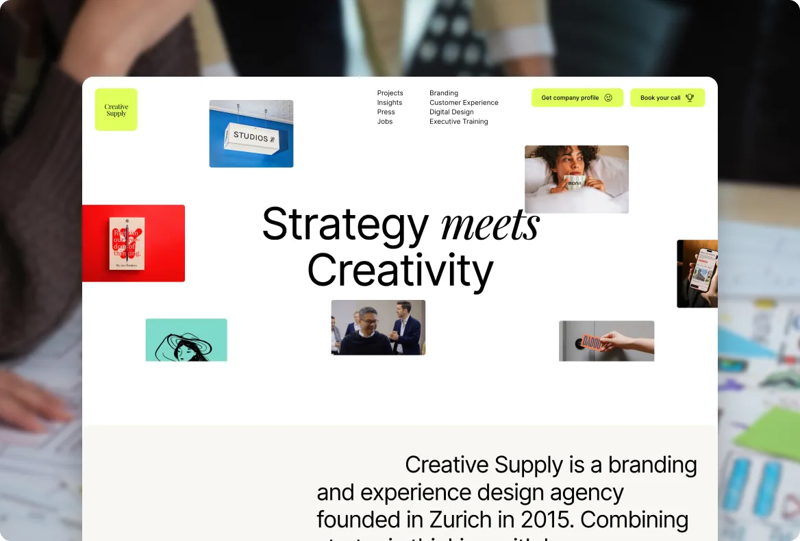Creative industry websites we have built in Webflow