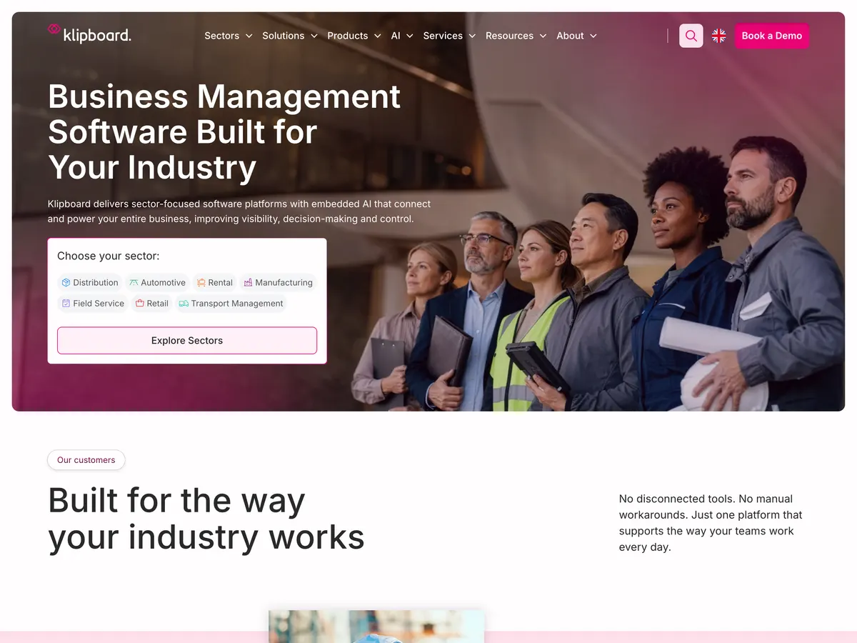 The Klipboard homepage we built on Webflow Enterprise