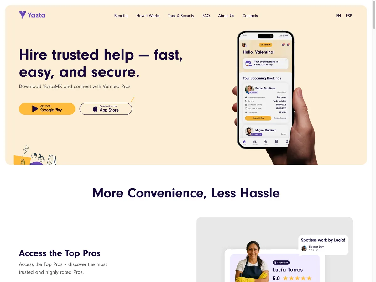 The Yazta marketplace website we designed and built in Webflow
